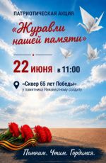 Патриотическая акция "Журавли нашей памяти" Патриотическая акция "Журавли нашей памяти"